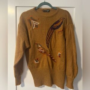 Escada sweater with bird embroidery.